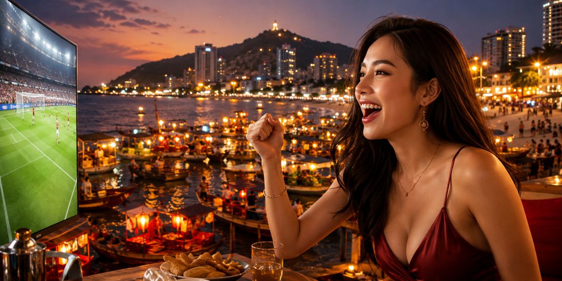 Không khí cá cược thể thao về đêm tại chợ đêm Vũng Tàu trên thiết bị di động